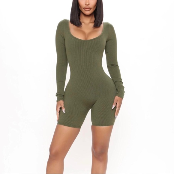 Fashion Nova Pants - Olive green jumpsuit